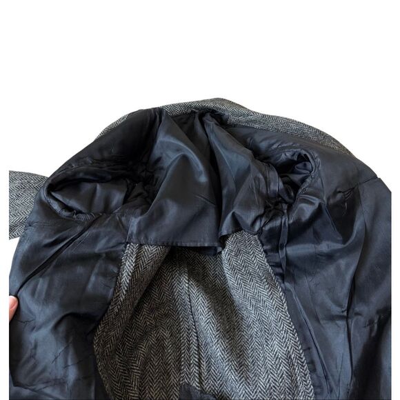 Harris Tweed Blazer Jacket Herringbone Wool Vintage 60s 70s Mod Scottish Medium - Picture 9 of 12